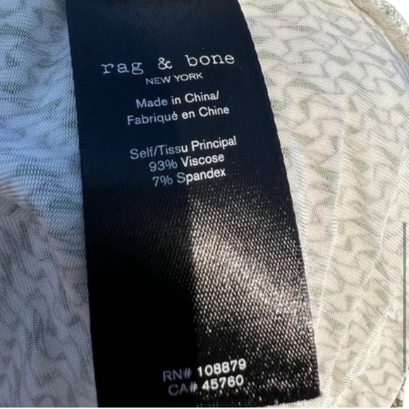 Rag & Bone Sabeen Jersey slim fit top with green geometric print - Picture 7 of 8